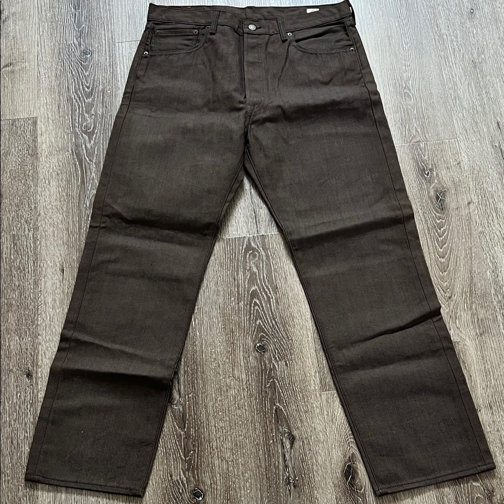 Levi's Men's Straight Jeans - Dark Brown Cone Mills selvedge denim. Rare